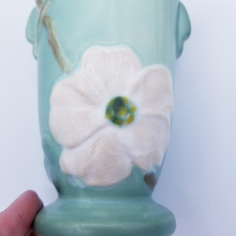 Weller Pottery Green Floral Vase Vintage - Picture 10 of 11